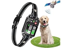 WWVVPET Collier en Cuir de citronnelle Système de clôture de Chien sans Fil GPS-Clôture de Chien électrique avec Technologie de Satellite électrique GPS, Gamme de système de clôture pour Animaux de Compagnie