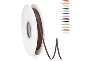 MORAINJAY 3mm Ribbon,95M Brown Satin Ribbon for Gift Wrapping,Fine Ribbon for Hair Bow,Ribbon Roll for Balloons,Flower Bouquets and Cake Box,Color Ribbon for Birthday,Wedding,Chrismas Party Decor