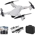 DZHTF GPS Drones with cameras are for beginners with 4K Camera 5G WiFi FPV FoldableDrones with cameras are for beginners Optical Flow Positioningwith Headless Mode Waypoint Flight Follow Me (1 Bat