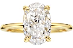 Michooyel 18K guldpläterade förlovningsringar med 4 karat oval zirkonia för kvinnor, sterlingsilver bröllopsring, löftesring