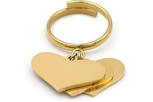 Colours & Beauty Anello Donna Pendente Con Ciondoli| Anelli Donna Regolabili Con Ciondolo In Acciaio | Anello personalizzabile