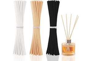 Bomtop 150 Stück Raumduft Stäbchen Duft Diffuser Sticks Duftstäbchen für Ätherische Öle im Home Office Hotel Spa Aropatherapie 20cm x 3mm (Natur, Weiß und Schwarz)