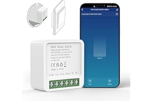 Maxcio Super Mini Wlan Schalter Relais Modul, Smart Switch kompatibel mit Alexa und Google Home, für DIY Smart Home Lichtschalter/Wechselschalter, Steckdose, Auf-/Unterputz