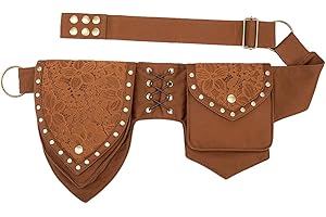 LARSWON - Bolsa renacentista con cinturón para pierna, cadera y muslo, para mujer, para fiestas, M