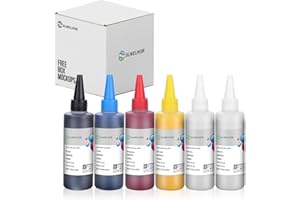 DLMELHOR DTF Ink 600ML DTF Transfer Ink for PET Film Refill DTF Ink for EPN ET-8550, XP15000, L1800, L805, R1390, R2400 DTF Printers Heat Transfer Printing Direct to Film（2WH+CMYK）