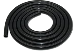 YIEMI Manguera de silicona de alta temperatura - Negro, diámetro interior 8 mm, longitud 2.5 m - Manguera de succión para agua de refrigeración - Manguera de refrigerante - Manguera de goma