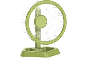 TOKAYIFE Ruedas de Ejercicio para Hámsteres, Ruedas de Carreras para Hámsteres Spinner Silenciosas con Soporte Ajustable para Pequeños Animales (Verde, Pequeño (16cm))