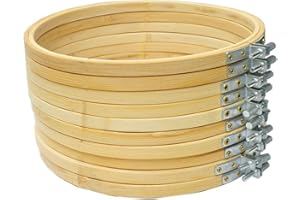 Cleana Arts 10 Pezzi Cerchio da Ricamo Cerchio di Bambù Cerchio Punto Croce Anello 30cm