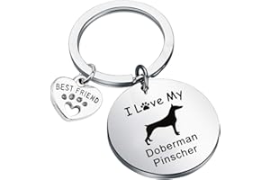 ENSIANTH Doberman Pinscher Gifts I Love My Doberman Pinscher Keychain Dog Trainer Gifts Dog Owner Animal Jewelry Dog Rescue Gifts