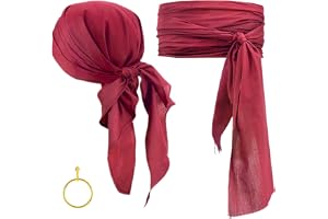 SAIIURV 3 st medeltida renässans pirat bandana och skärpbä , piratdräkt tillbehörsset, maskeraddräkt vuxen barn rollspel utklädningsfest födelsedagsfest halloween kostym