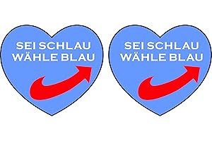 PURE PRINT CUT Sei Schlau Wähle Blau Aufkleber - AFD Politik Sticker, 10 cm, 2 Stück – Hochwertige Wahl-Aufkleber für Neuwahlen