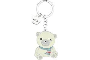 THUN - Porta Chiavi Paul - Linea Teddy Friends - Persona, Accessori - Idea Regalo - Zama e Ottone Placcato; Smalto a Freddo - 5x4,3 cm