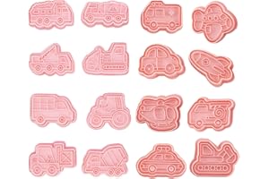 ZOOMPIL Cortadores de Galletas de Coche, Moldes Galletas Infantiles, 16 Piezas Cortadores de Galletas Niños, Cookie Cutter para Galletas, Fondant, Decoración de Pasteles