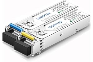 QSFPTEK 1,25 Gbit/s BIDI SFP-modul, 1000Base-BIDI WDM-transceiver 3 km Simplex LC DDM, Tx1310/Rx1550nm Transceiver Kompatibel