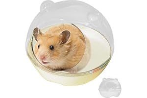 POHOVE Baño de arena para hámster, bañera de contenedor de arena para pequeños hámsters de mascotas (color: transparente)