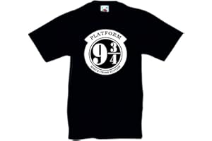 PRINT MY TEE Platform 9 3/4 T Shirt King's Cross Station Harry Potter Fan Birthday Gift for Boys or Girls Tshirt Age 2-3 to Age 12-13