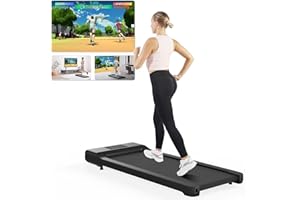 MJWW Walking Pad Treadmill with Seamless One-Piece Molding Design, Portable Under Desk Treadmill for Home & Office, Walking Machine APP & Remote Control with AI Training, Door-to-Door Delivery