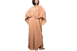 YouKD Maxi abito lungo da donna bohémien in stile caftano, taglia unica, adatto come copricostume, vestaglia e per abbigliamento da casa