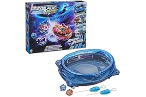 Beyblade Burst Surge Speedstorm, Set de Combat Volt Knockout : arène Beystadium, 2 toupies et 2 lanceurs