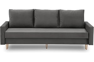 ADAMS GROUP Sofini Couch Bellis mit Schlaffunktion! Best Couch! Couch mit Bettkasten! (Monolith 92)