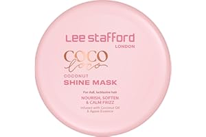 Lee Stafford Hydrating Shine Hair Mask | Coco Loco - Deep, 5 minute Leave-In Conditioning Treatment for Dry, Dull & Damaged Hair, Packed with Coconut Oil & Agave, Restore Cream, Helps Growth, 200 ml