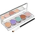 HUDA GIRL 5-Shades 3in1 Contour, Highlighter and Concealer Palette with Brush, 24Hrs Waterproof Formula with Orange Concealer for Dark Circles, Oil Control Concealer for Face Makeup Kit for Women