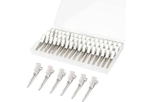 60 Pièces Pince Crocodile Cheveux, Gingbiss 1,8 pouces Métal Argent Pinces à Cheveux avec Boîte de Rangement, Pinces à Cheveux Alligator Vurl pour Salon de Coiffure DIY