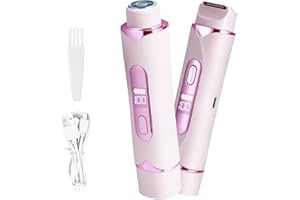 Wvoillty Intimrasierer für Frauen 2025 – 2-in-1 Elektrischer Rasierer Damen für Bikinizone & Körper, IPX7 Wasserdicht, Schmerzfrei, Rosa