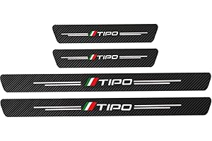 CWWHY 4 Pezzi Battitacco in Fibra di Carbonio per Fi-at 500 500X 500L TIPO PUNTO BRAVO PANDA STILO, pedane, Protezione Esterna del battiscopa del davanzale della Porta Car Styling Accessori