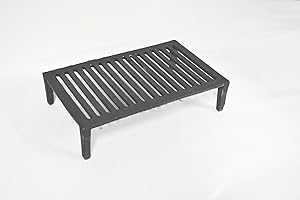 SEZAM Kamin Feuerrost Brennholz Holzhalter Gusseisen Holz Kohle Kohlerost für Innen und Außenbereich Schwerlast Öffnen Feuer Holz Gitterrost Werkzeuge Verbrennung Gestell Natural - 39 x 23,5 x 9 cm