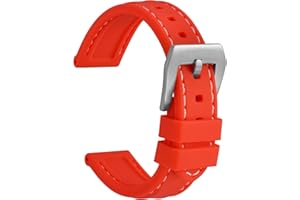 WOCCI Cinturini per Orologi Robusti, Cinturino di Ricambio in Gomma Silicone, Fibbia in Acciaio Inossidabile, 18mm 20mm 22mm 24mm