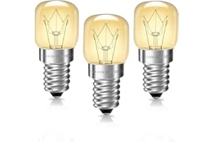 LIUYIFE E14 Glühbirne Backofen 300 Grad Hitzebeständig Dimmbar, T22 SES E14 Sockel Backofenlampe Warmweiß 2700K, Ofenlampe mit T22 Kapsel , Pygmy Lampen für Mikrowellen/Ofen/Salzlampe/Kühlschrank, 3 Stück