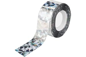 Jinsion Cinta Ahuyentado para Pájaros, Cinta Reflectante de Doble Cara Repelente de Pájaros, Cinta Repelente de Aves Espantapajaros Control Aves para Palomas Grackles Carpinteros Gansos Garzas Mirlos