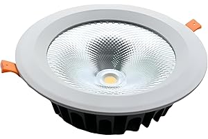 ONSSI Foco Downlight LED de Techo 30W 2800lm,(Blanco Neutro),Cobslim Led Circular Φ230mm Marco Blanco Empotrado Foco Led para Comercial y Hogar