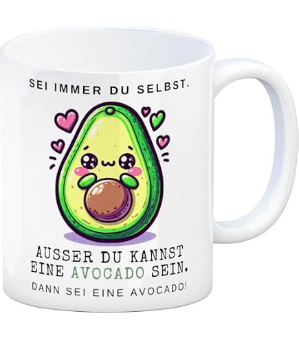 Avocado Yoga Tasse Von Trendation – Witziges Geschenk Für Sportfans (Grün, Spülmaschinenfest)