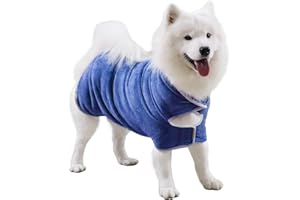 Gimilife Dog Towel, Ultra Soft Dog Drying Coat, Super Absorbent Dog Towels for Drying Dogs, Microfibre Dog Towel, Luxurious Dog Drying Robe Dog Dressing Gown for Small Medium Large