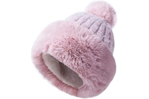 JFAN Gorro de Invierno para Mujer Gorra Ruso con Forro Pompom Sombrero para Polar