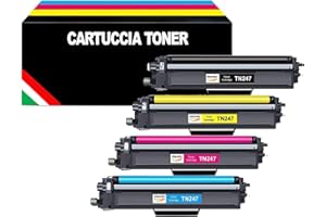 AMG SALES Cartuccia toner TN247 TN243CMYK Compatibile per Brother TN-243 Multipack TN-243CMYK DCP-L3550CDW MFC-L3730CDN MFC-L3750CDW HL-L3210CW HL-L3230CDW (Nero,Ciano,Giallo,Magenta confezione da 4)