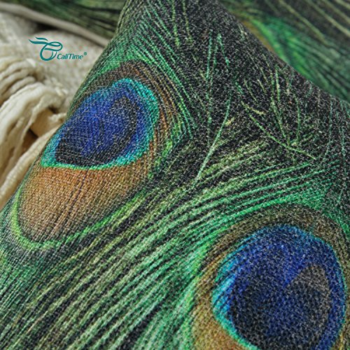 Euphoria Hauptdekor Kissenbezüge Kissen Baumwoll Leinen Mischung Pfauenfeder Druck 30cm X 50cm - 5