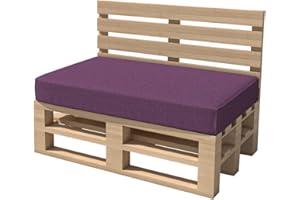 chilly pilley Coussin De Palette EU Coussin De Jardin Intérieur Extérieur Lavable Amovible Coussin De Siège Coussin De Dos (Coussin D'assise 120x60x15, Violet)