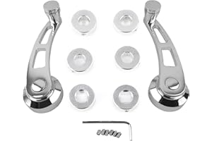 EBTOOLS Manovelle alzacristallo, 2 pezzi argento auto finestra manovella manovella avvolgitore set di billette accessorio per auto per modelli precedenti
