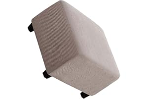 WWQQKJ Square Ottoman Cover 50x50/60x60/80x80 Square Ottoman Cover, Jacquard Pouf Cover, Pouffe Cover with Elastic Bottom, Breathable and Soft Elastic for Protective Stool(D,Large)