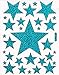 Price comparison product image Star Stars turquoise sticker sticker decal Metallic Glitter 1 sheet Dimensions: 13.5 cm x 10 cm