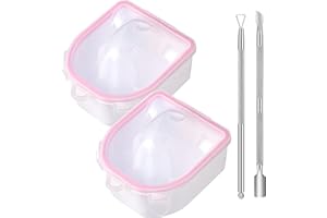MARFULEAKY Nail Soak Off Bowl, 2pcs Manicure Bowl with Triangle Cuticle Peeler and Stainless Steel Cuticle Pusher Nail Tool, Strong Gel Polish Dip Powder Remover Nail Soaking Bowl, Nail Spa Cleaning Kits