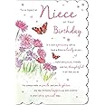 Piccadilly Greetings Birthday Card For Niece - 9x6 Inches, Flowers & Butterflies Design, Made In UK 2 thumbnail image