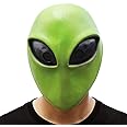 PartyHop Alien Latex Full Head Mask for Halloween Costume Party Carnival Cosplay Area 51 Green Alien Extraterrestrial