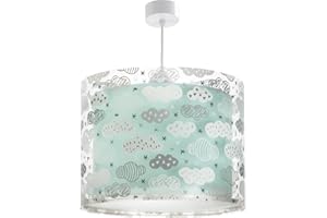 Dalber Lámpara Infantil De Techo Clouds Nubes, Verde, 40 x 25 cm, Ø33 cm
