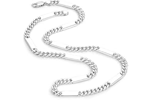 Dankadi Chaîne Cubaine Maille 6MM en 925 Argent pour Homme Femme, 16"-30" Collier Cubain à Maillons Massif Miami Longueur 41-76CM Bijoux Cadeau pour Fête
