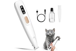 Mexgcom Pfotentrimmer für Hunde mit LED-Licht, Superleise Pfotentrimmer, Hunde Haarschneidemaschine, USB Wiederaufladbar Schermaschine, Paw Trim Pro für Pfoten, Ohren, Gesicht, Augen