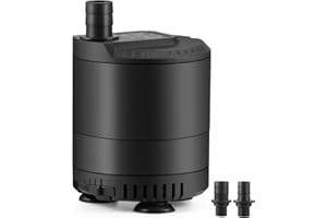 SOUSLOW Pompe à eau submersible 20 W 1500 l/h AC220-240 V Pompe à eau d'aquarium avec 2 buses pour bassin, fontaine de jardin, système hydroponique